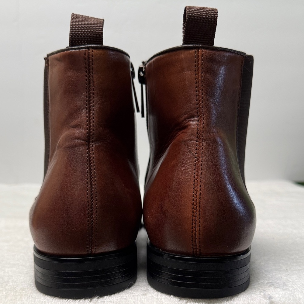Men’s Karl Lagerfeld Leather Chelsea Cognac Brown Boots Size 10.5M - Picture 8 of 16